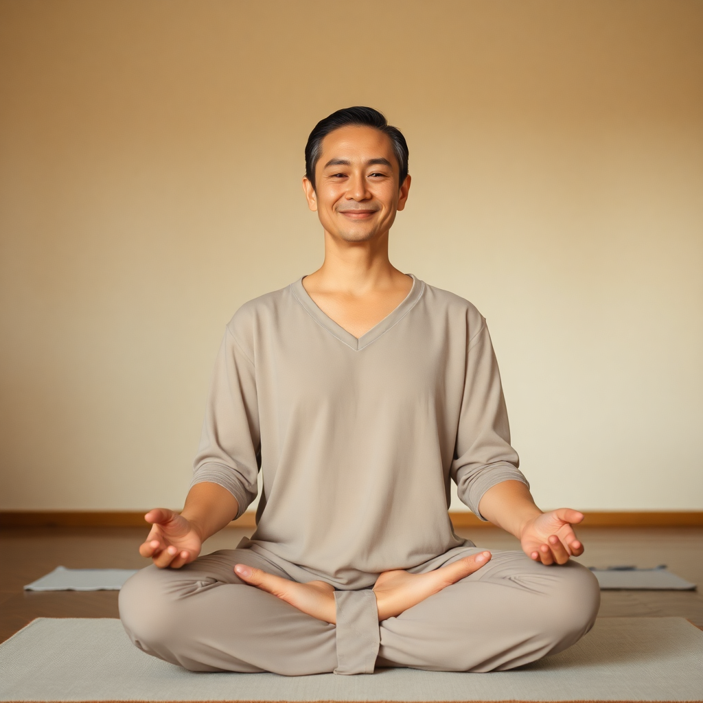 peaceful meditation buddy avatar with calm serene expression, soft lighting, zen aesthetic